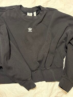 Adidas Originals Adicolor Essentials Trefoil Pullover Sweatshirt - Washed Black